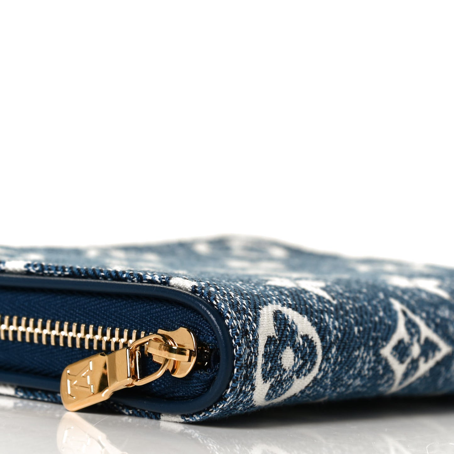 Denim Monogram Jacquard Zippy Coin Purse Bleu
