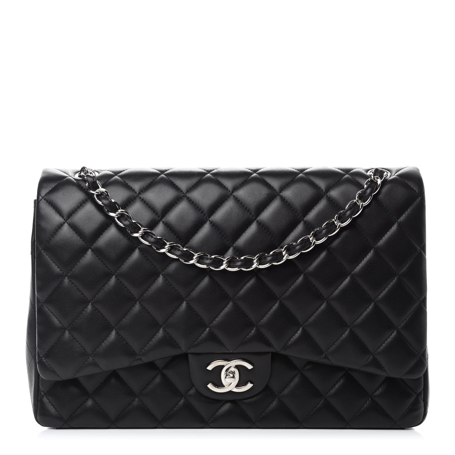 Chanel Lambskin Quilted Maxi Double Flap Black 1 of 13