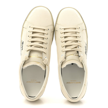 Saint Laurent Distressed Canvas Court Classic Sneakers 39 Panna 2 of 11