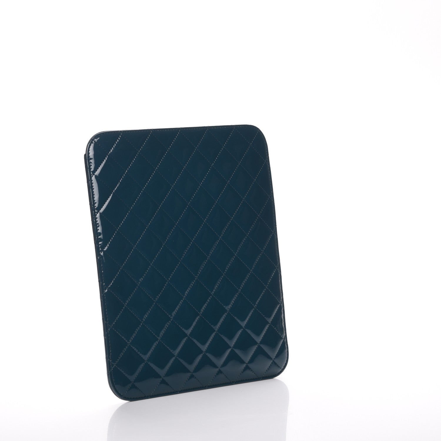 Chanel Patent Quilted iPad Case Blue 3 of 9