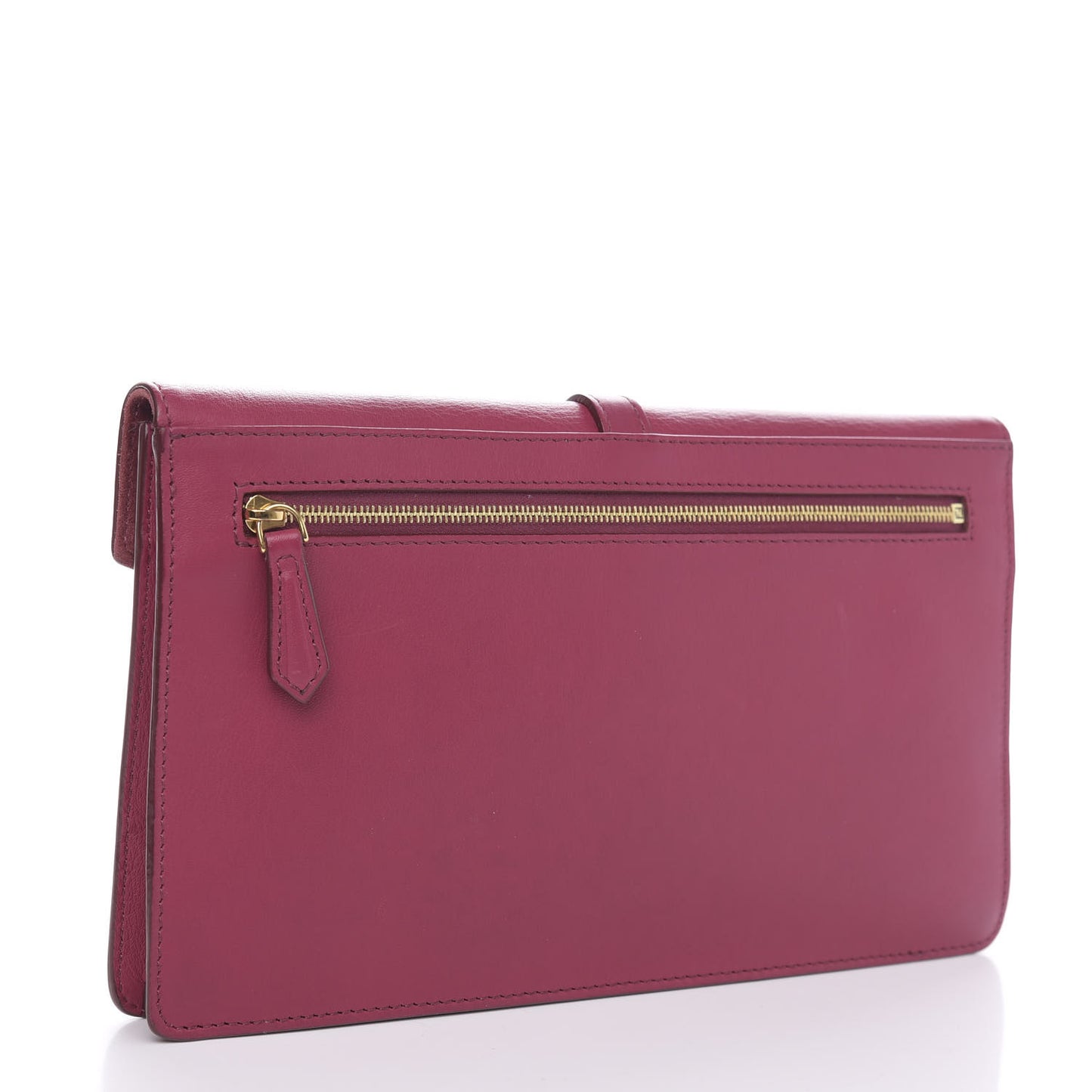 Pequin Vitello Large Chameleon Envelope Clutch Tobacco Amarena
