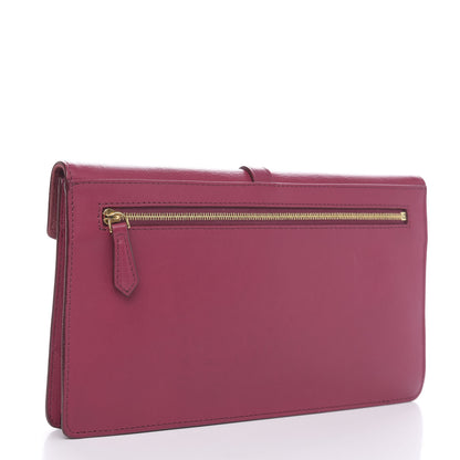 Fendi Pequin Vitello Large Chameleon Envelope Clutch Tobacco Amarena 3 of 10