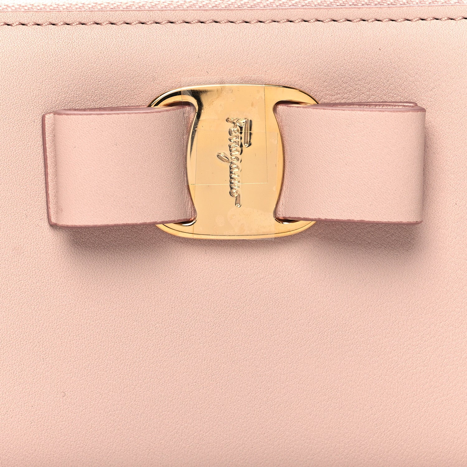 Salvatore Ferragamo Calfskin Vara Bow Zip Wallet Pink 7 of 7