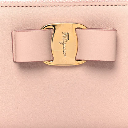 Salvatore Ferragamo Calfskin Vara Bow Zip Wallet Pink 7 of 7