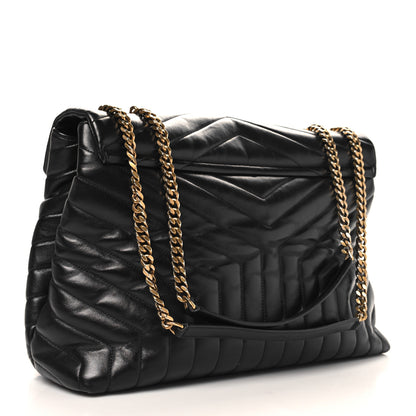 Saint Laurent Calfskin Y Quilted Monogram Large Loulou Chain Satchel Black 3 of 13