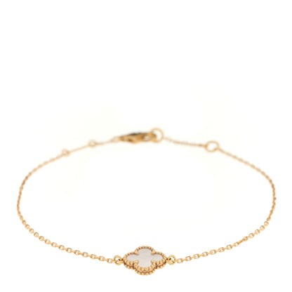 Van Cleef & Arpels 18K Yellow Gold Mother of Pearl Sweet Alhambra Bracelet 1 of 3