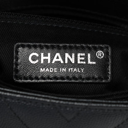 Chanel Caviar Chevron Quilted Mini Coco Handle Flap So Black 8 of 9