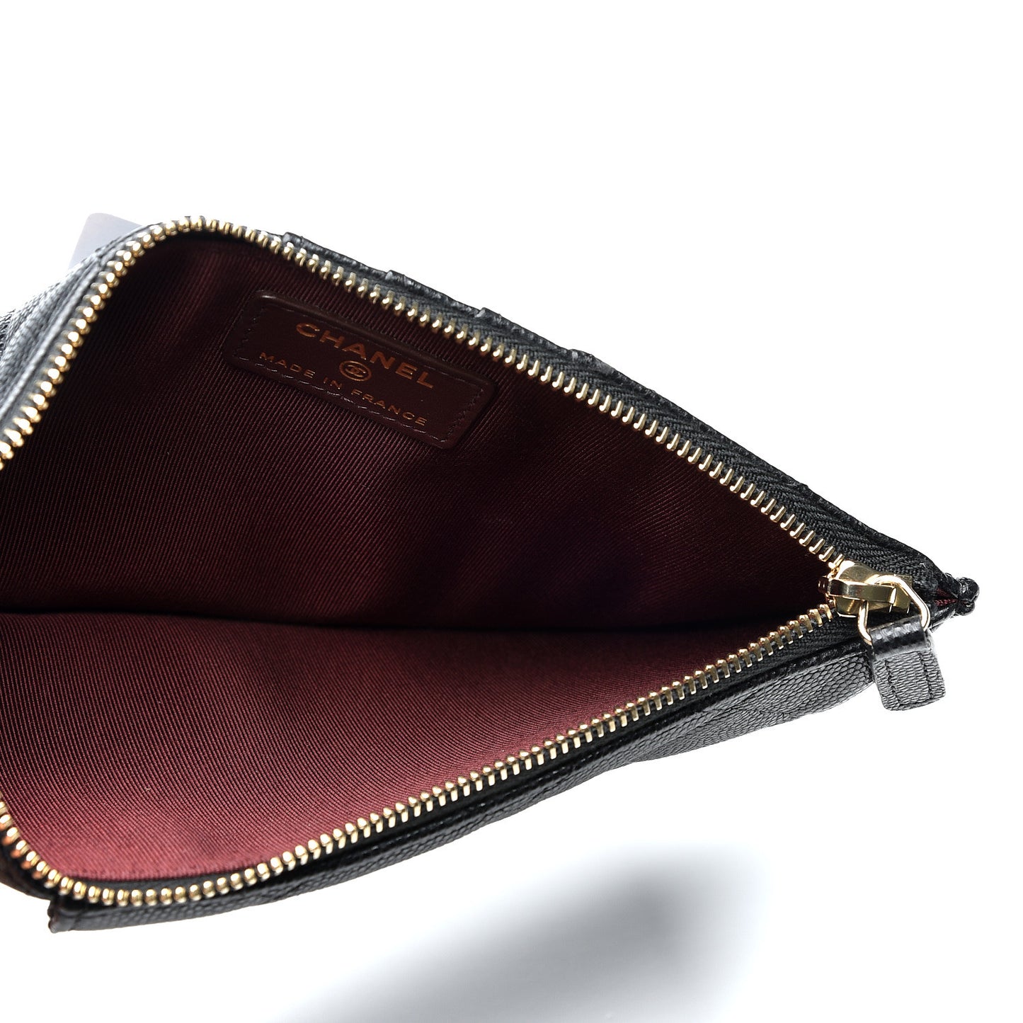 Caviar Quilted Classic Flat Wallet Pouch Black