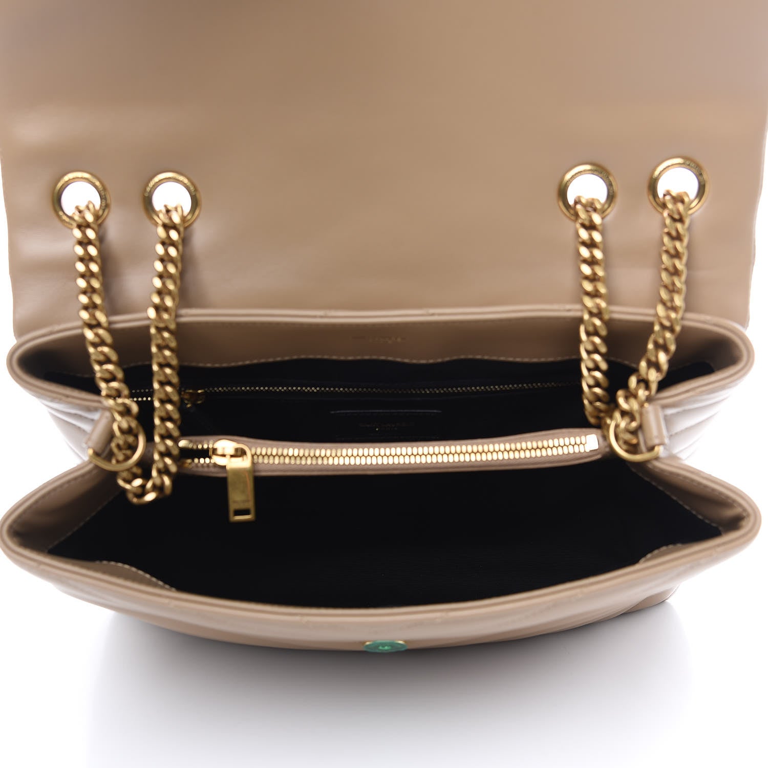 Saint Laurent Calfskin Y Quilted Monogram Medium Loulou Chain Satchel Dark Latte 4 of 9