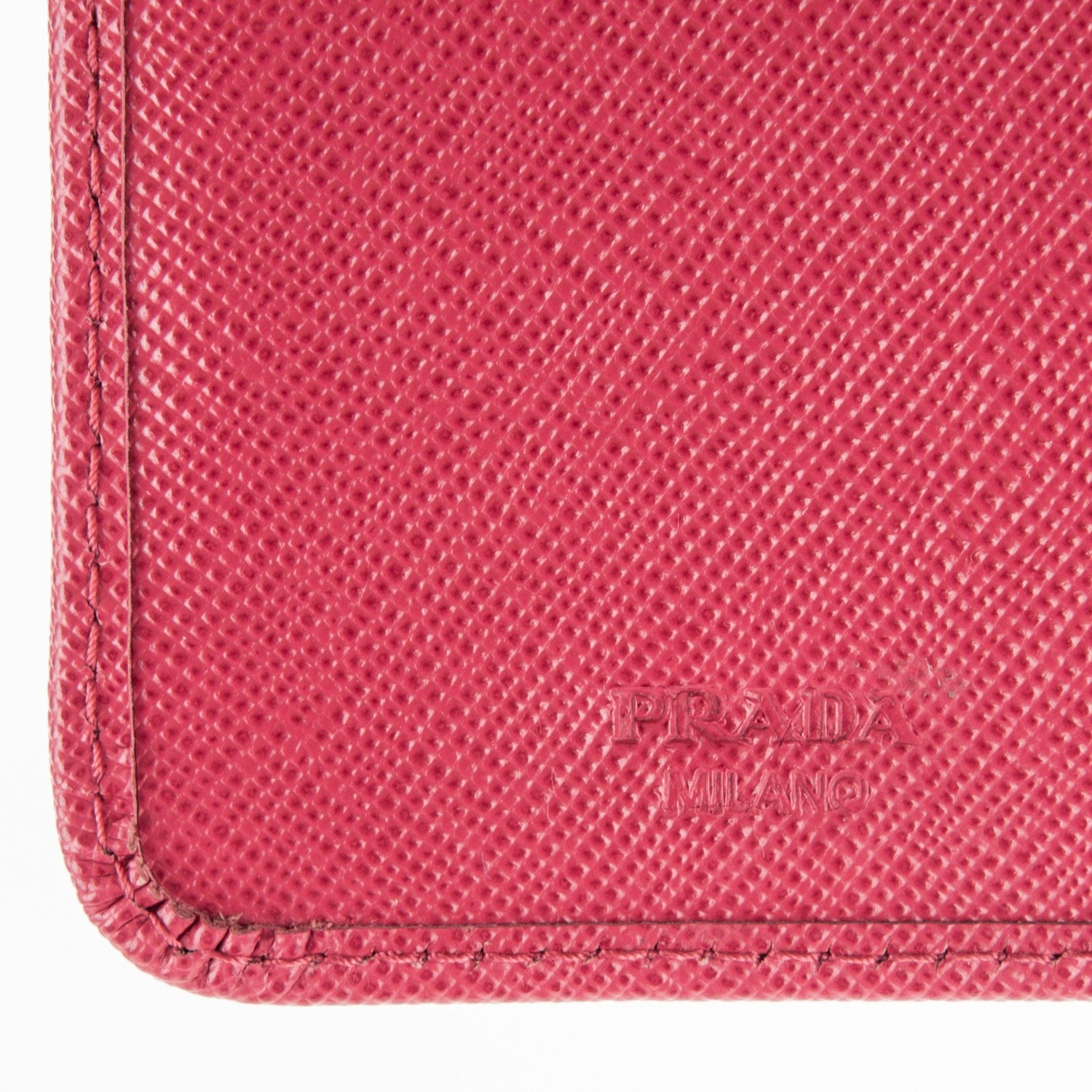 Prada Saffiano Compact Wallet Peonia 6 of 6