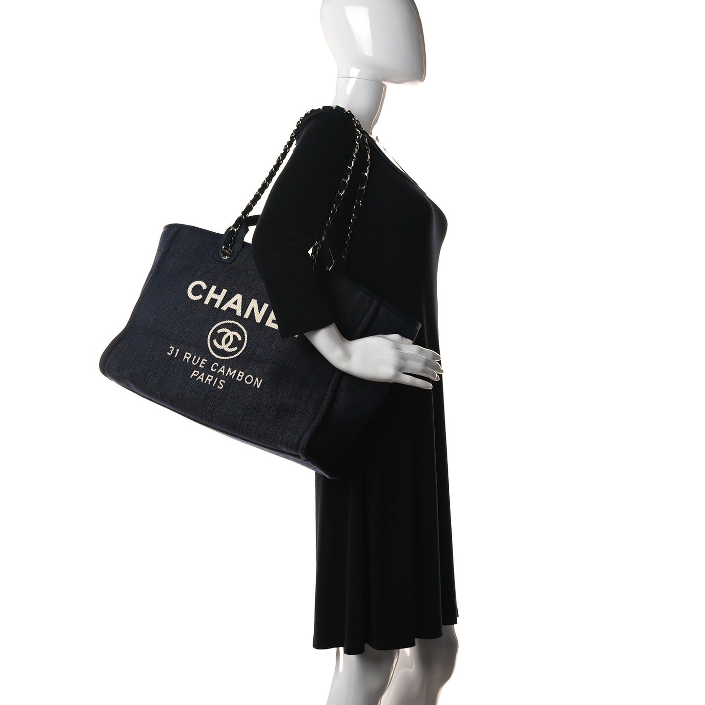 Denim Medium Deauville Tote Dark Blue