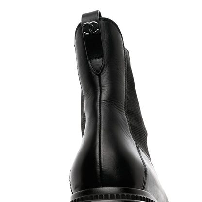 Chanel Calfskin Patent Cap Toe Ankle Boots 39.5 Black 13 of 16
