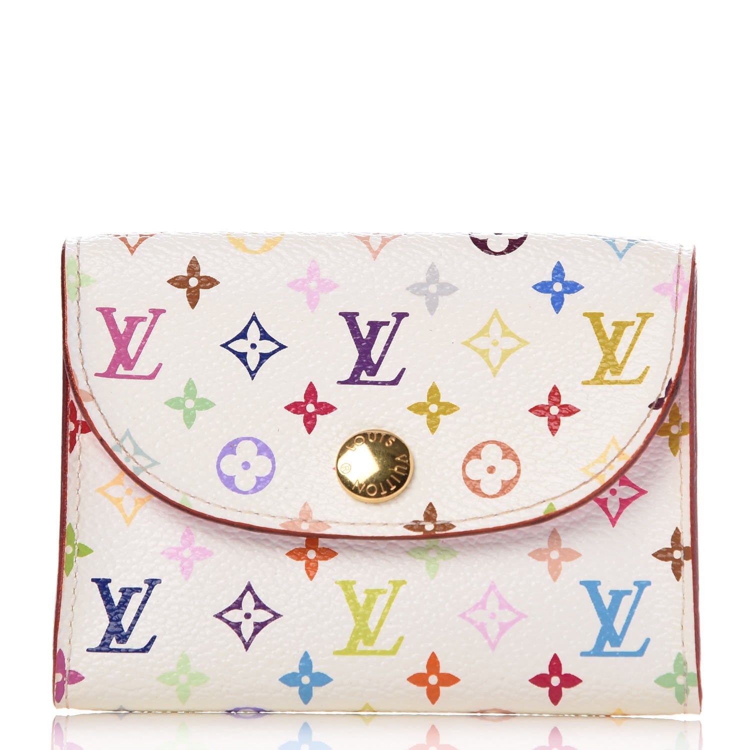 Louis Vuitton Monogram Multicolor Business Card Holder White Litchi 1 of 6