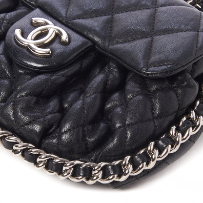 Chanel Washed Lambskin Quilted Mini Chain Around Flap Black 6 of 11