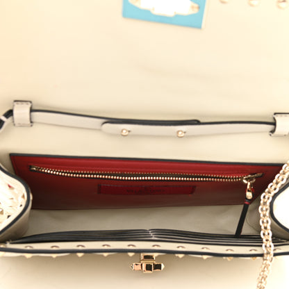 Valentino Garavani Nappa Rockstud Spike Wallet on Chain Light Ivory 5 of 11