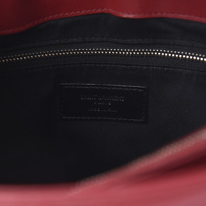 Saint Laurent Calfskin Y Quilted Monogram Medium Loulou Chain Satchel Lipstick Red 6 of 17