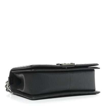 Chanel Caviar Stitched Medium Boy Flap Blue 4 of 9