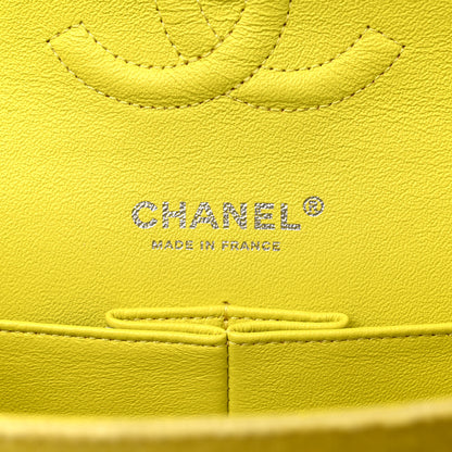Chanel Velvet Quilted Medium Double Flap Yellow 7 of 13