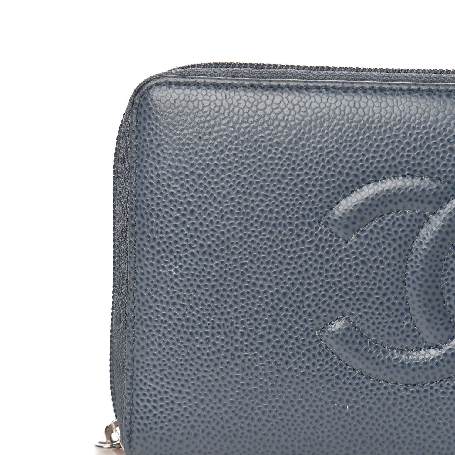 Chanel Caviar Large CC Timeless Zip Around Organizer Wallet Blue 9 of 23