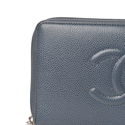 Chanel Caviar Large CC Timeless Zip Around Organizer Wallet Blue 9 of 23