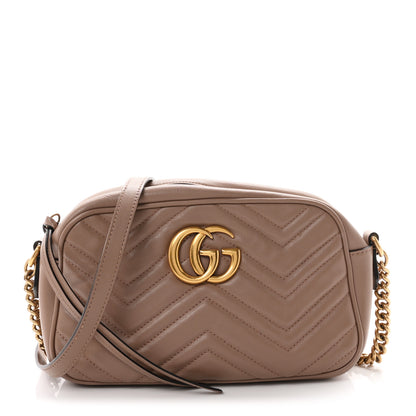 Gucci Calfskin Matelasse Small GG Marmont Chain Shoulder Bag Porcelain Rose 1 of 10