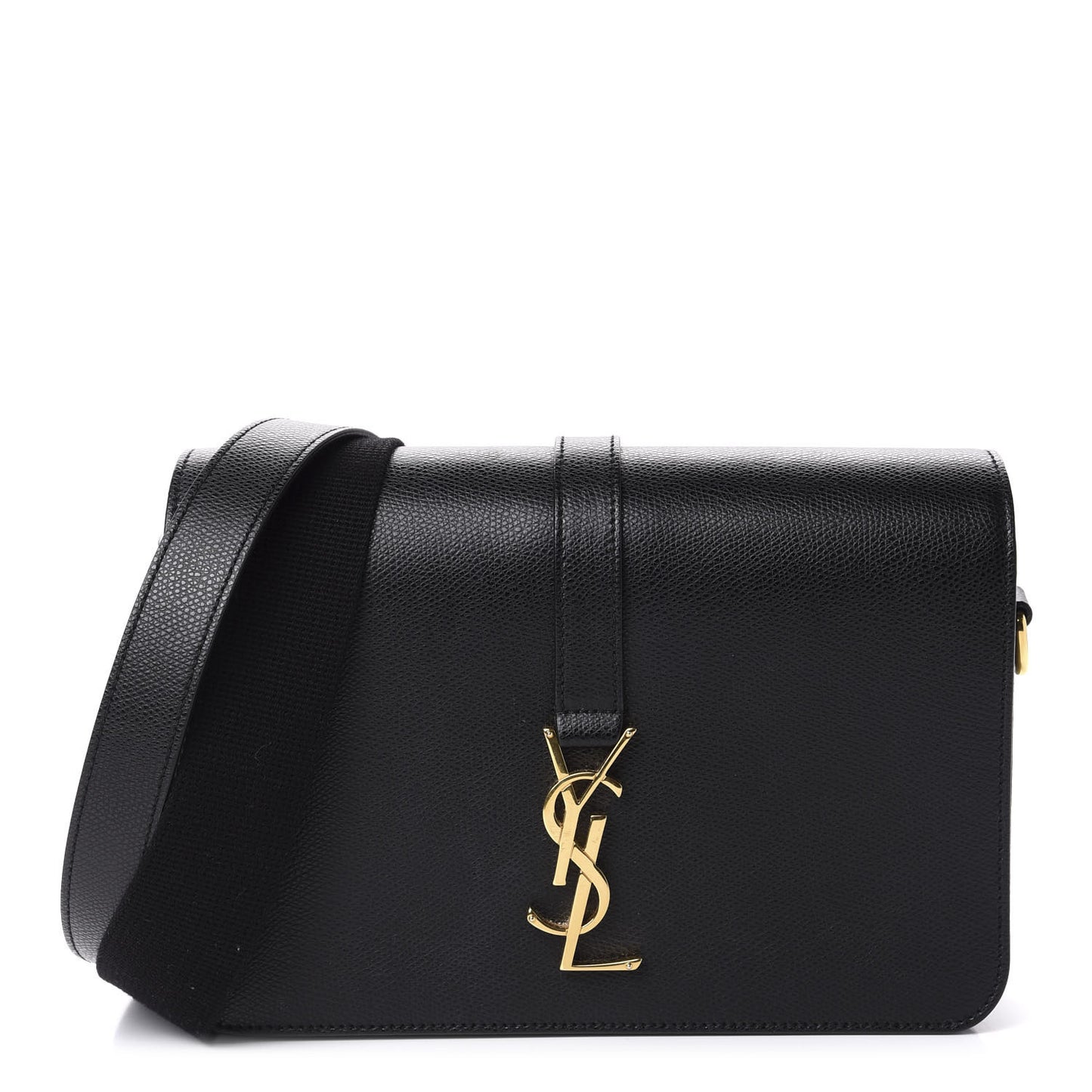 Textured Calfskin Medium Classic Monogram Universite Bag Black