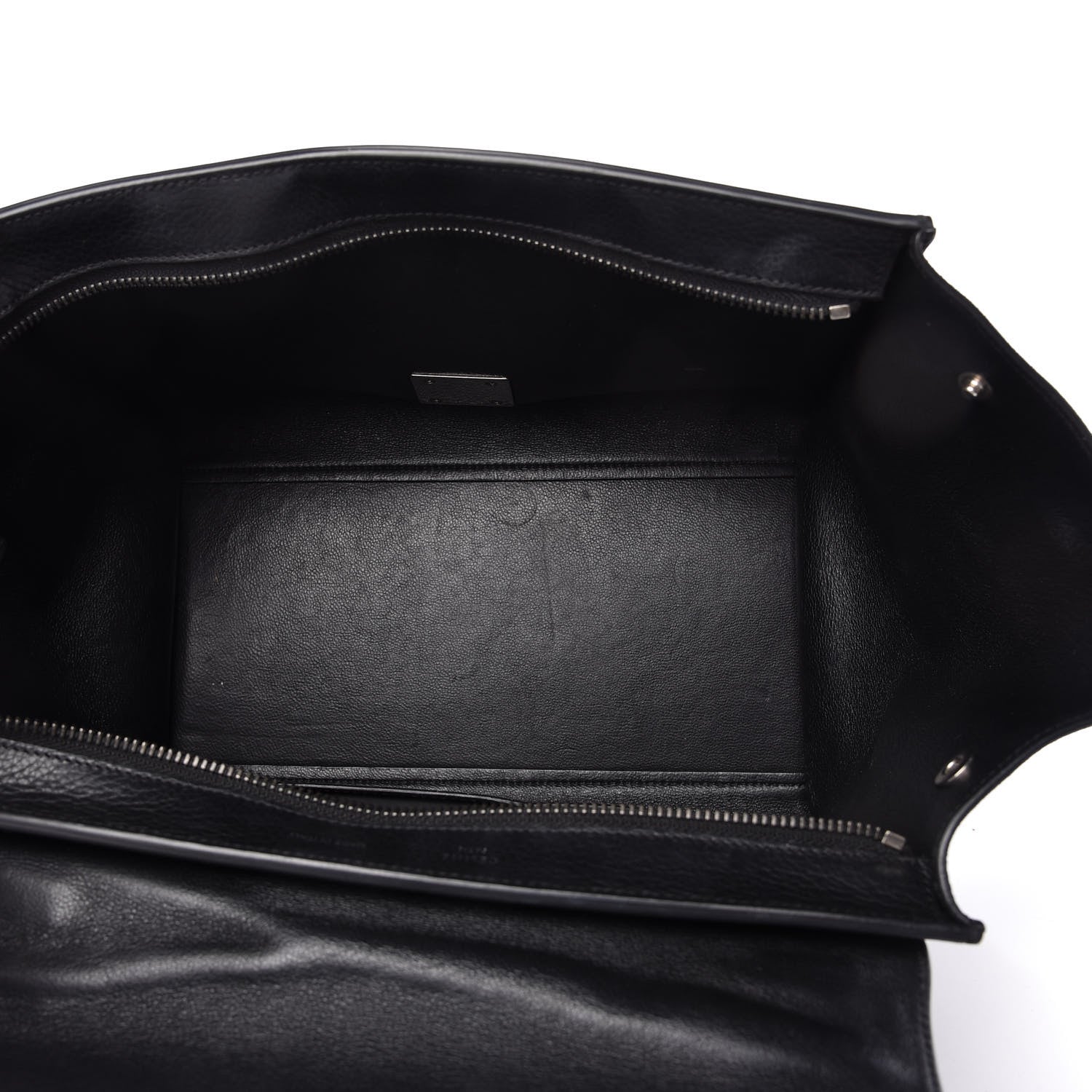 Celine Drummed Calfskin Suede Small Trapeze Black 5 of 10