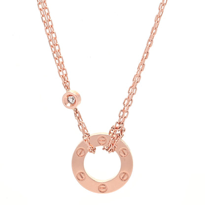 Cartier 18K Pink Gold 2 Diamond LOVE Necklace 4 of 6
