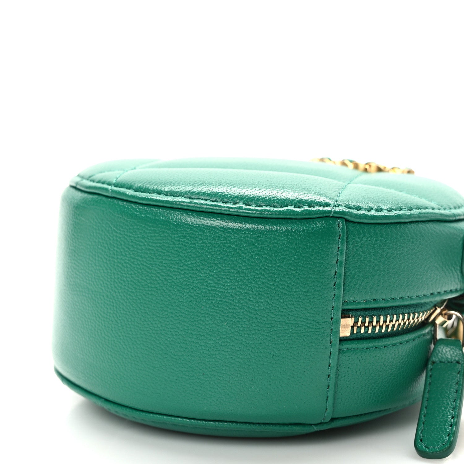 Chanel Goatskin Quilted Chanel 19 Round Clutch With Chain Green 10 of 10