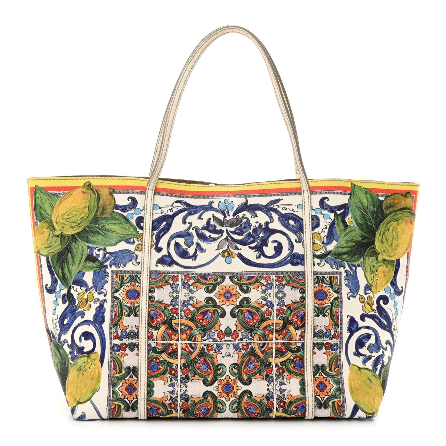 Dauphine Printed Escape Portofino Tote White Multicolor