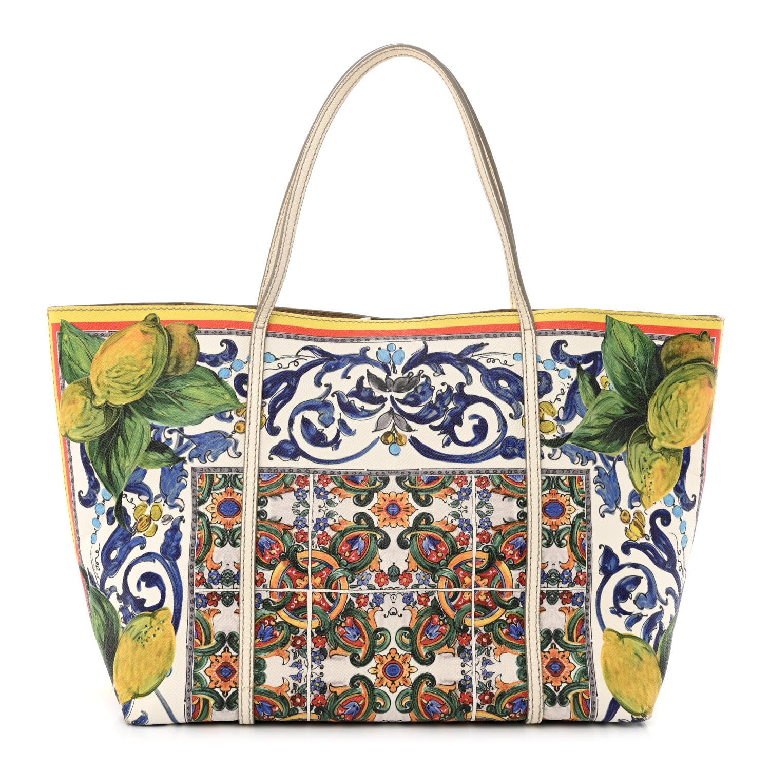 Dolce & Gabbana Dauphine Printed Escape Portofino Tote White Multicolor 3 of 19