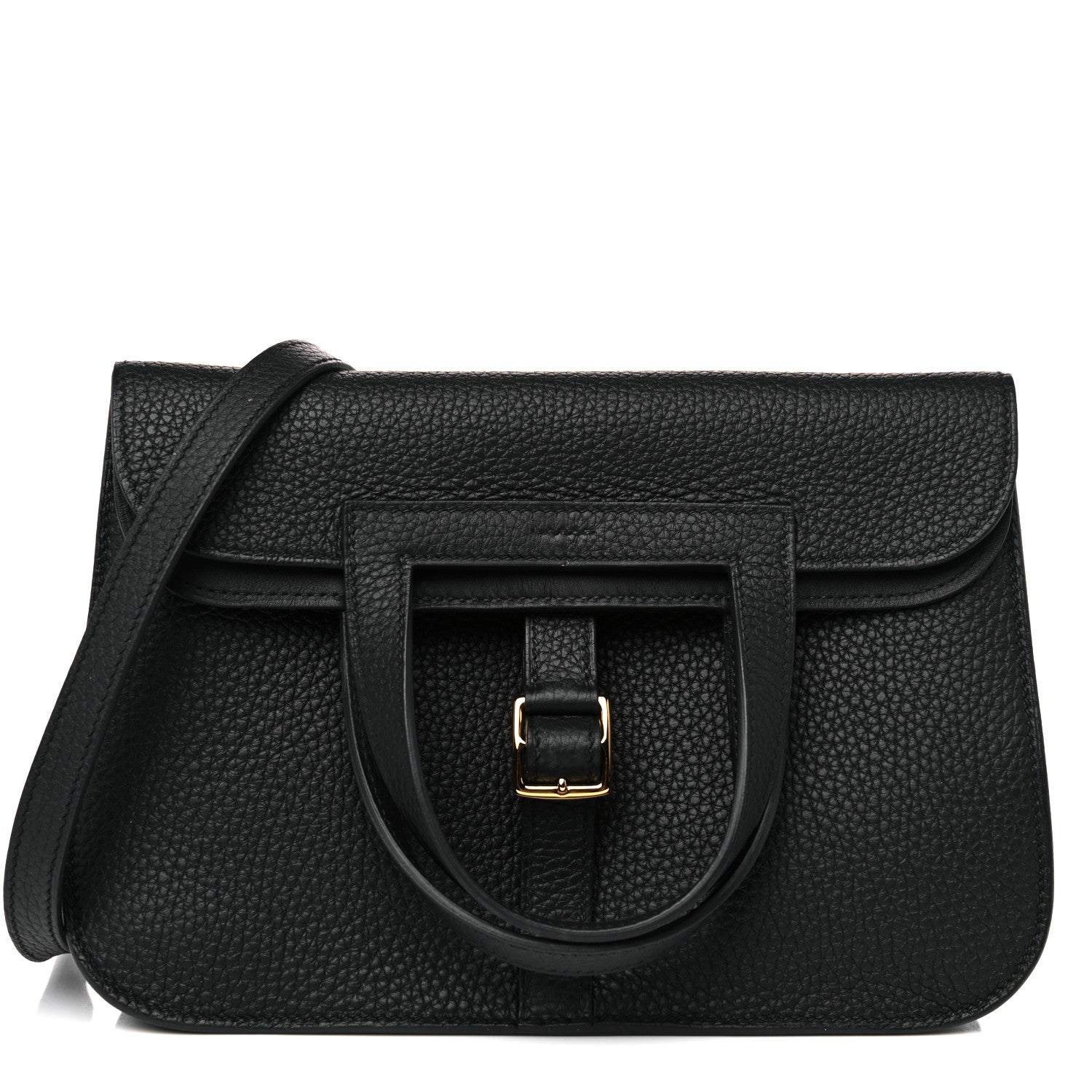 Hermes Taurillon Clemence Halzan 25 Black 1 of 11
