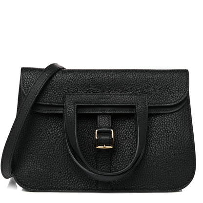 Hermes Taurillon Clemence Halzan 25 Black 1 of 11