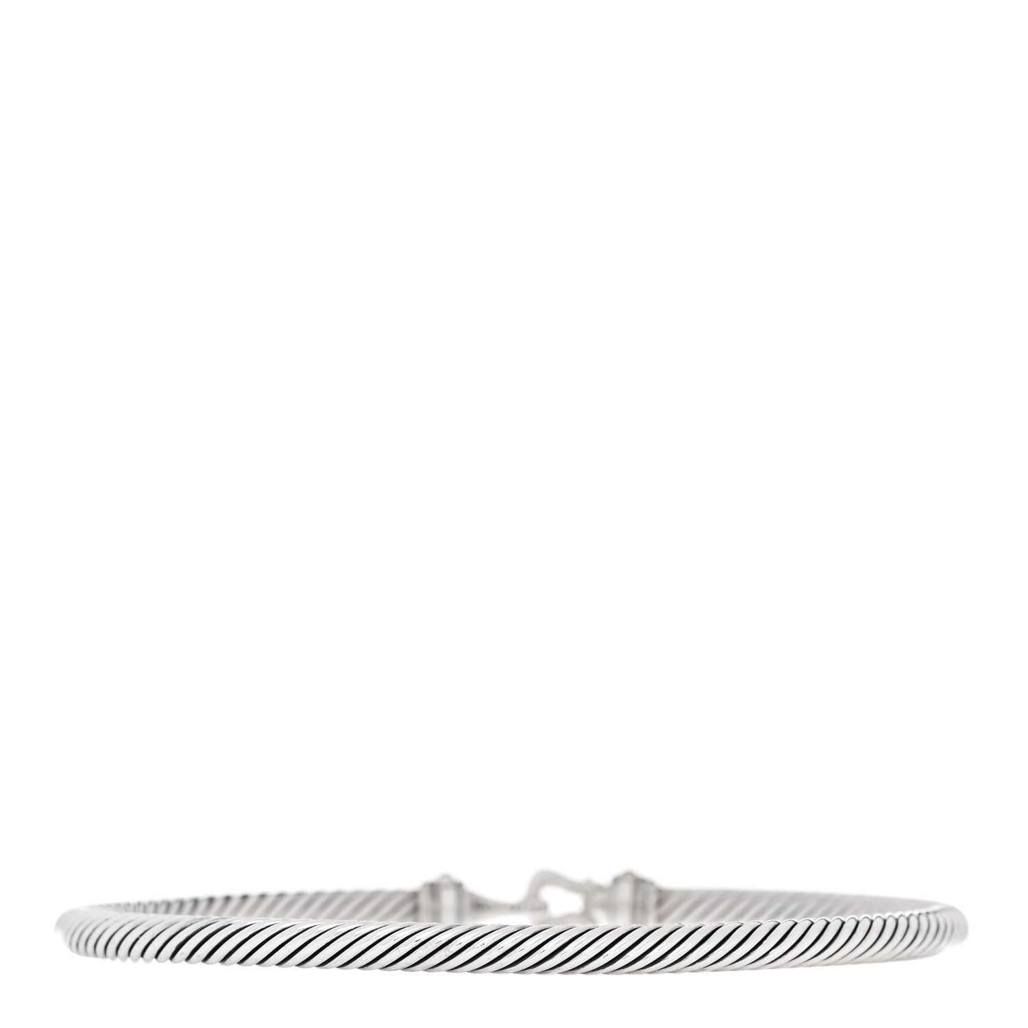 David Yurman Sterling Silver 18K Yellow Gold 4mm Cable Classic Buckle Bracelet 2 of 3