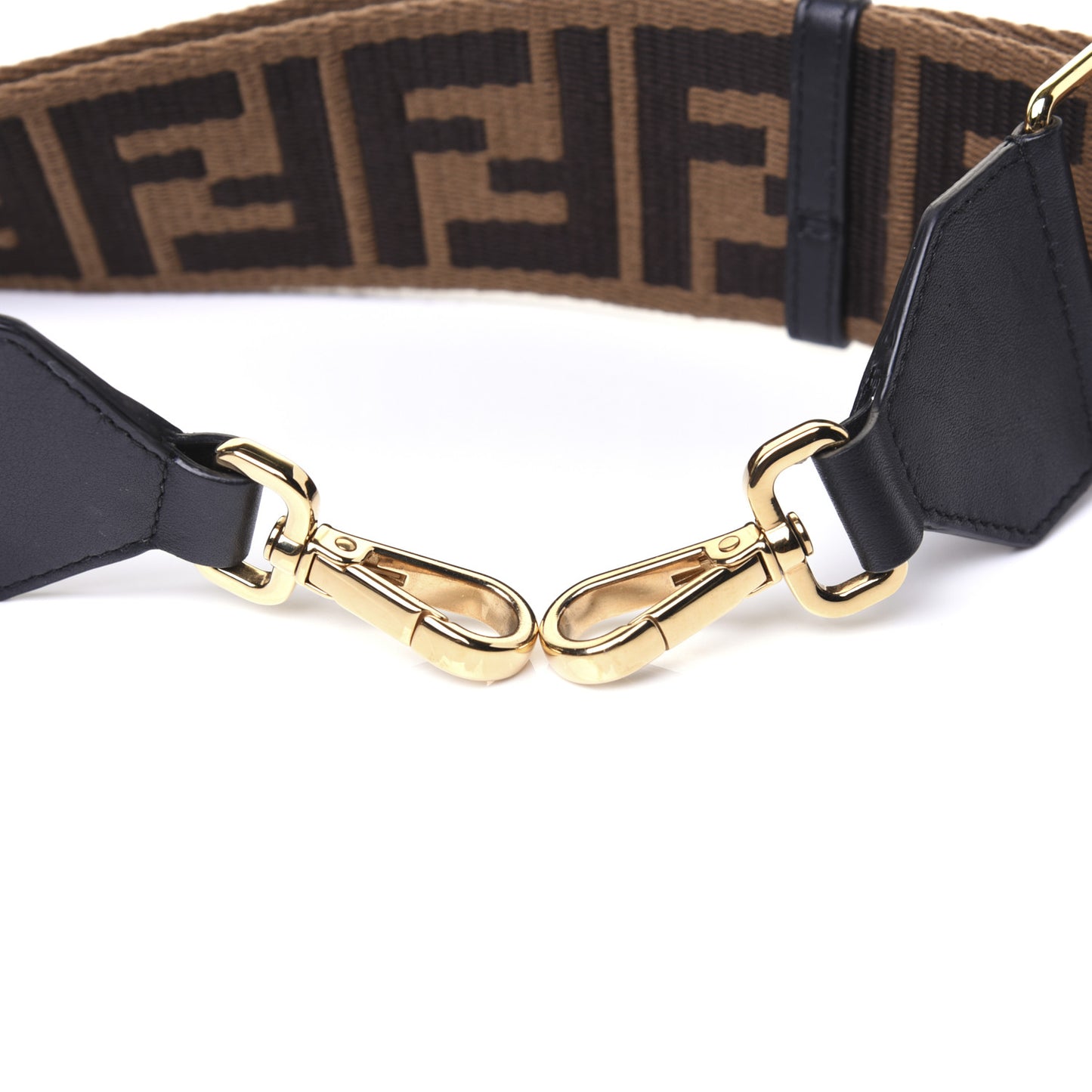 Ribbon Vitello Seta FF 1974 Adjustable Strap You Fango Marrone Black