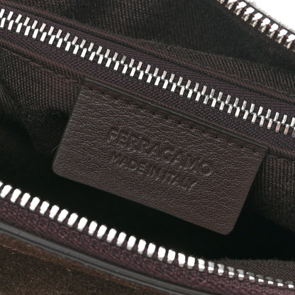 Salvatore Ferragamo Suede Calfskin Gancini Twins Slouchy Crossbody Bag Brown 6 of 13