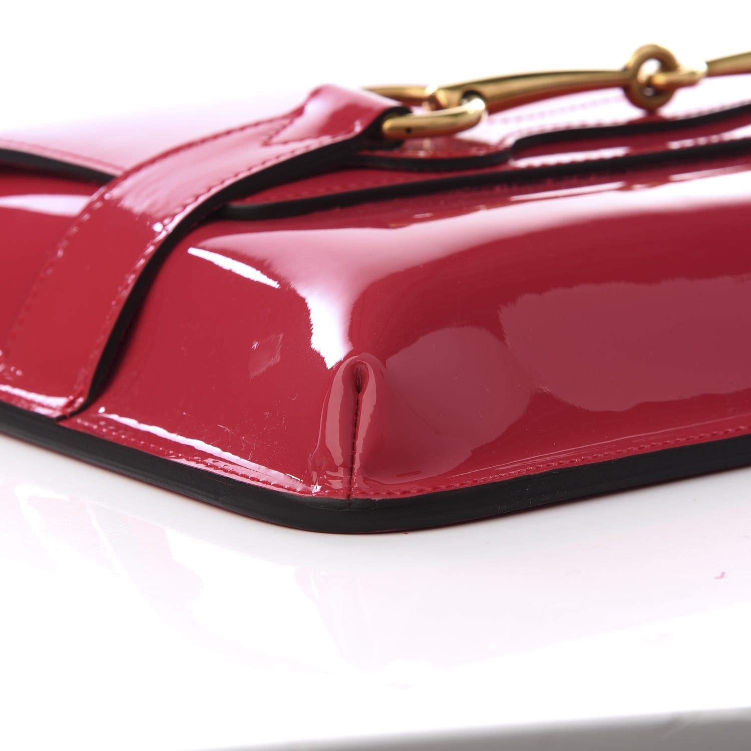 Gucci Patent Large Bright Bit Shoulder Bag Shocking Pink 6 of 8