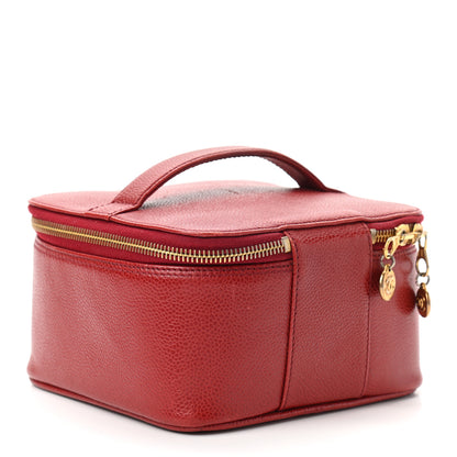 Chanel Caviar Vanity Cosmetic Case Red 3 of 12