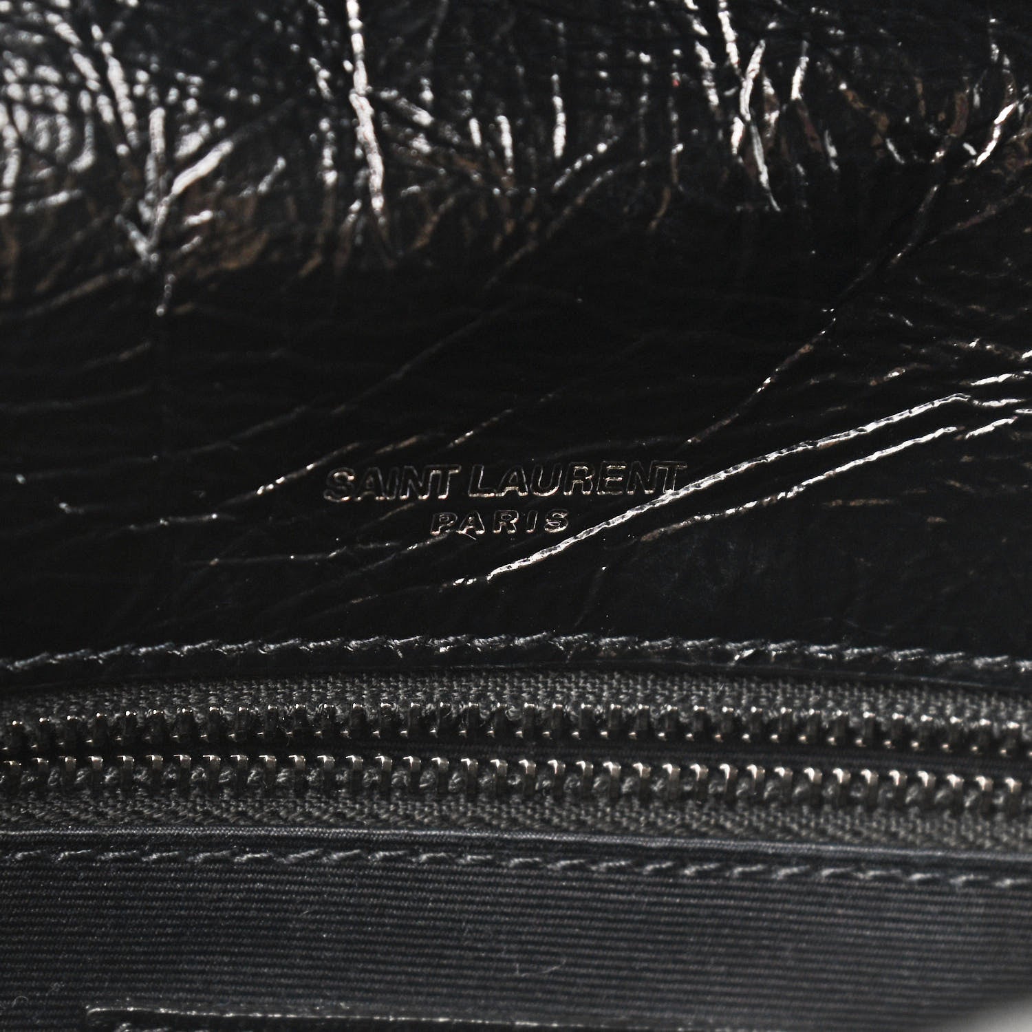 Saint Laurent Crinkled Calfskin Matelasse Monogram Medium Niki Chain Satchel Black 6 of 11