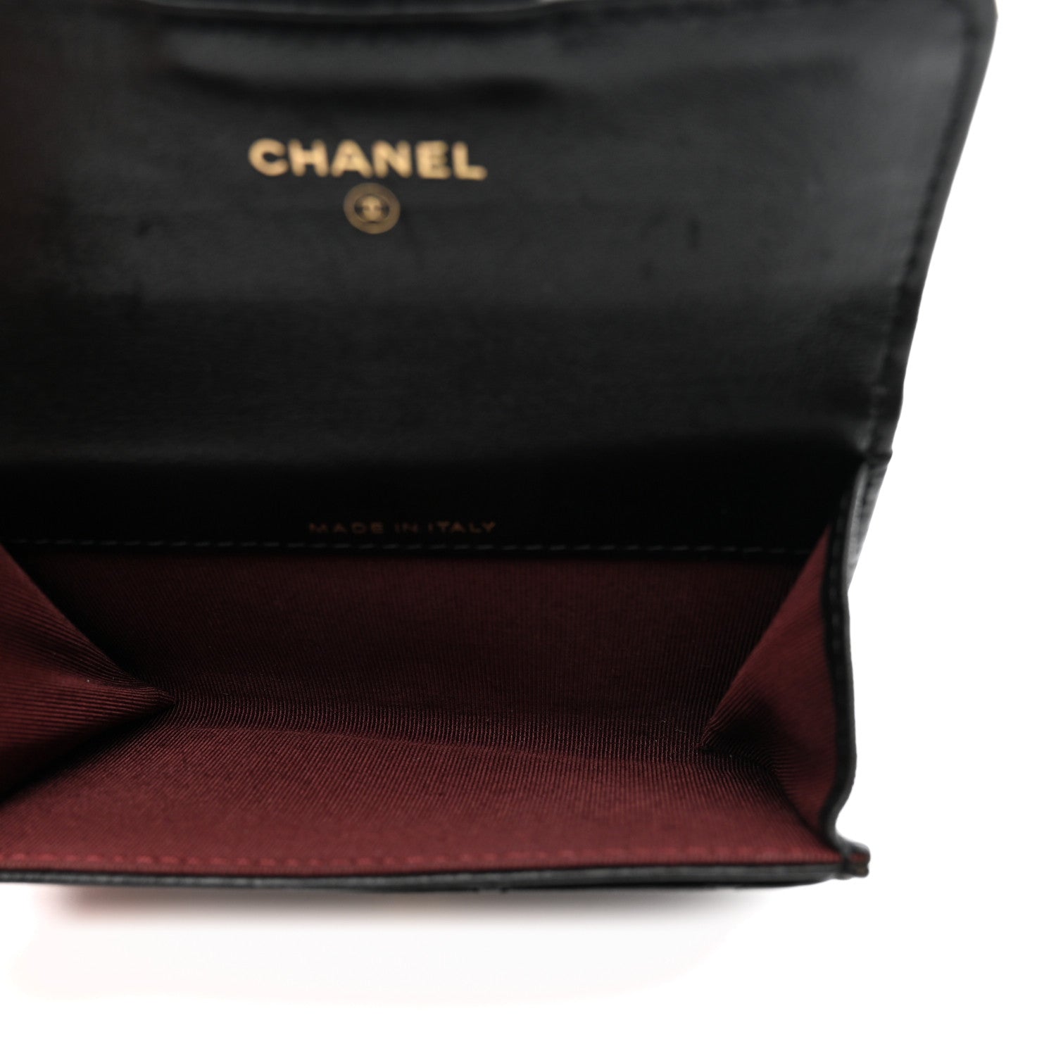 Chanel Lambskin Quilted Flap Card Holder Wallet Black 5 of 9
