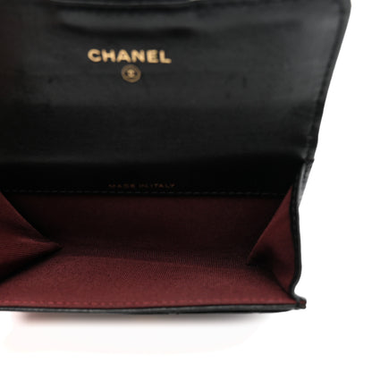 Chanel Lambskin Quilted Flap Card Holder Wallet Black 5 of 9