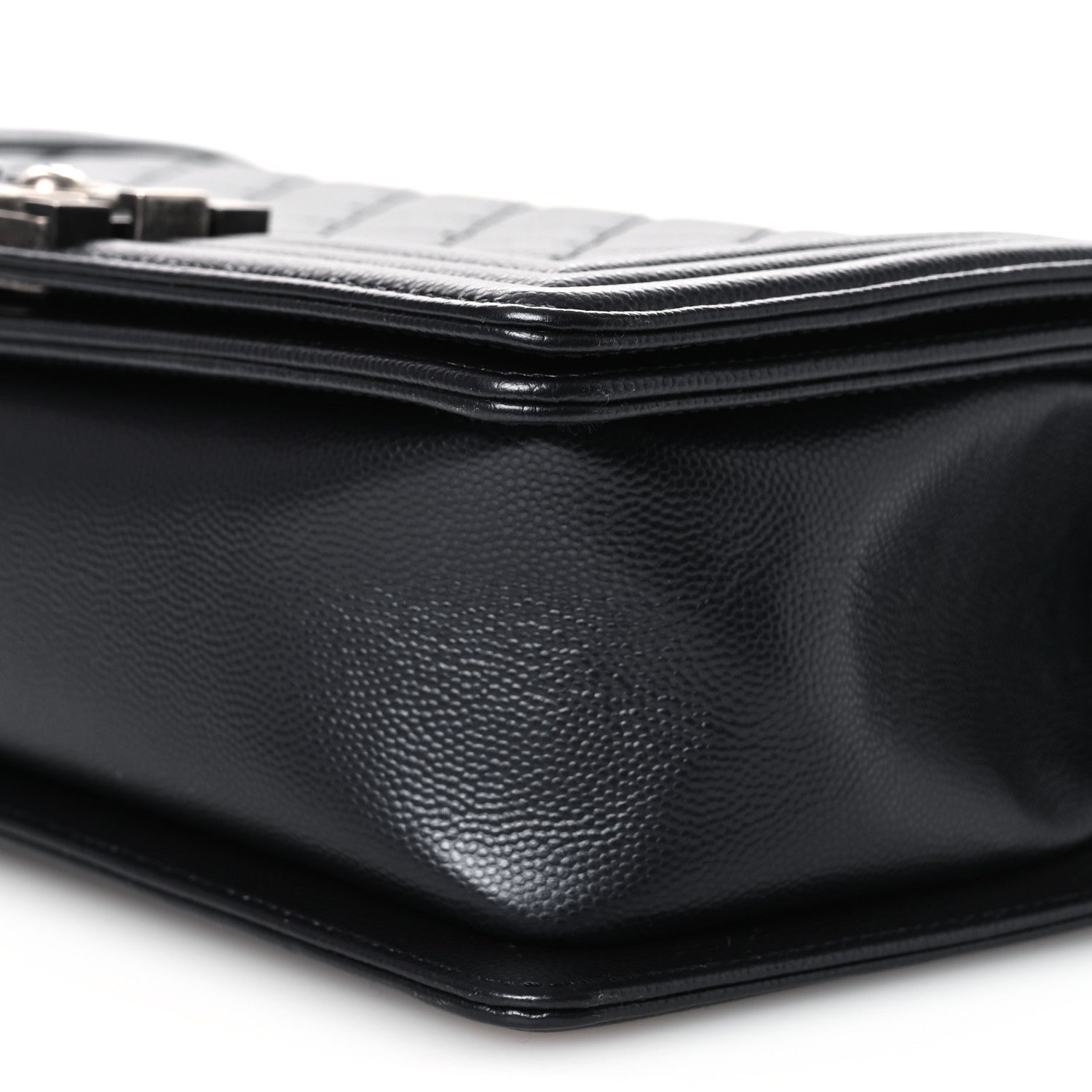 Chanel Metallic Caviar Quilted Medium Boy Flap Navy 10 of 11