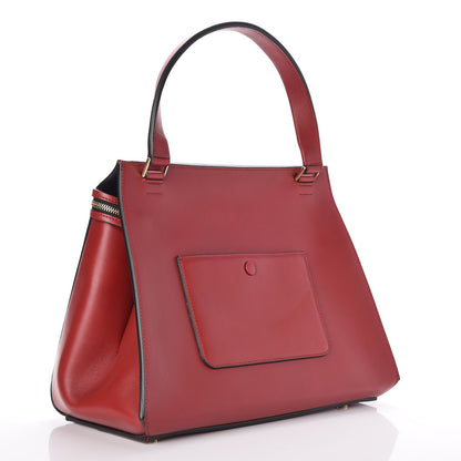 Celine Smooth Calfskin Medium Edge Shoulder Bag Red 3 of 7