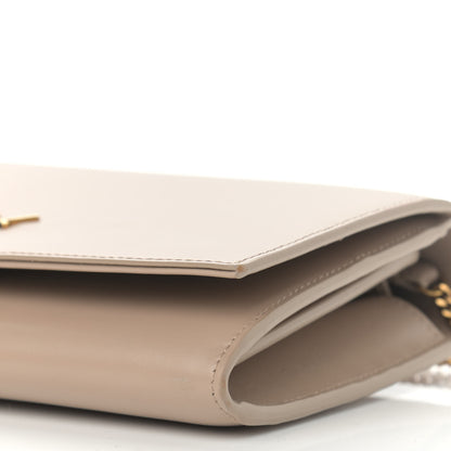 Saint Laurent Glossy Calfskin Monogram Chain Wallet Dark Beige 10 of 10