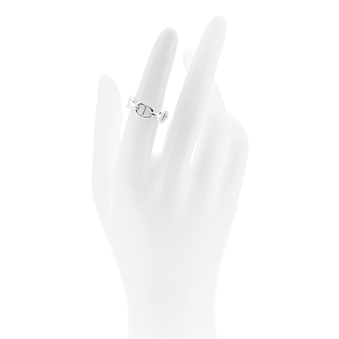 Sterling Silver PM Chaine d'Ancre Enchainee Band Ring 51 5.75