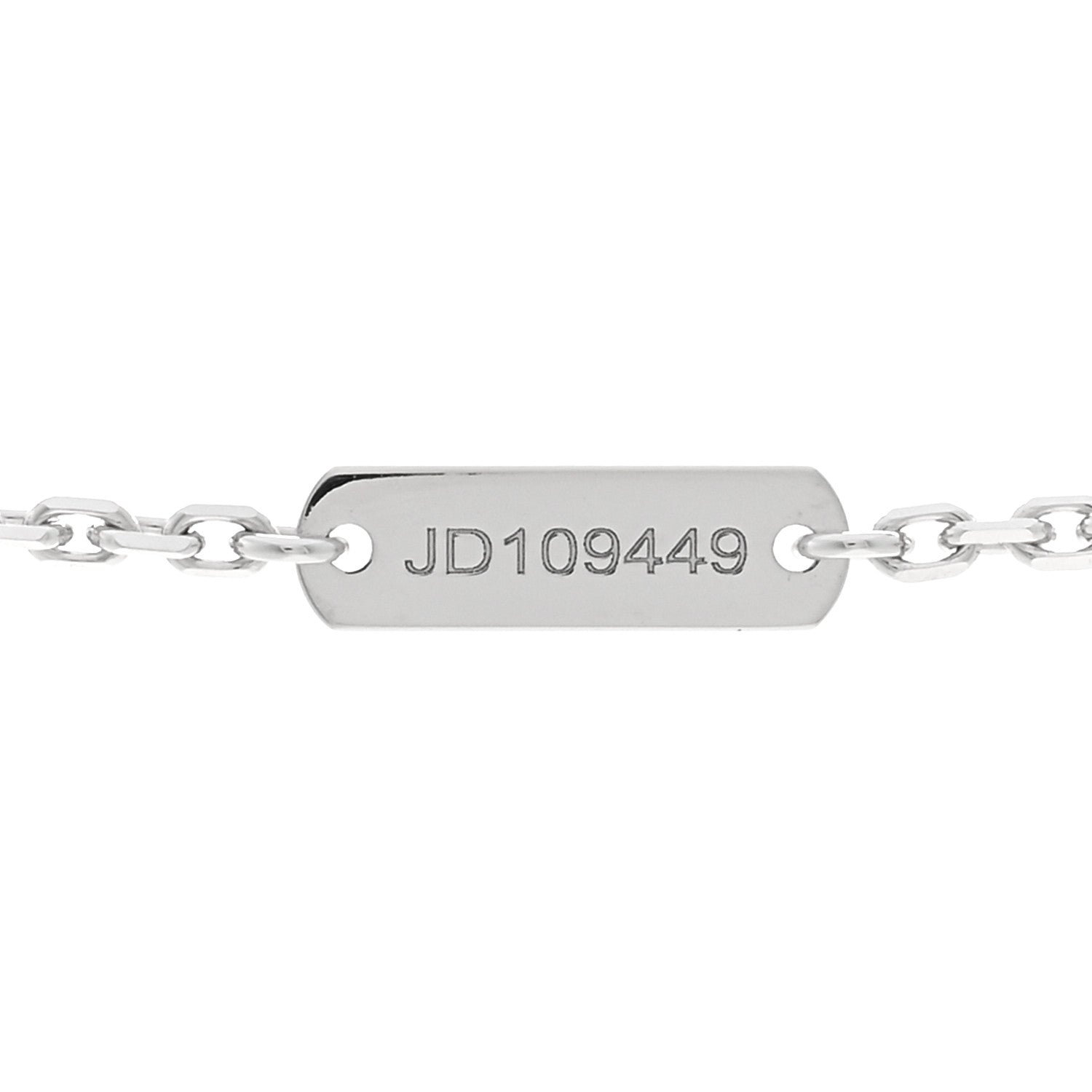 Van Cleef & Arpels 18K White Gold Guilloche Vintage Alhambra Pendant Necklace 5 of 6