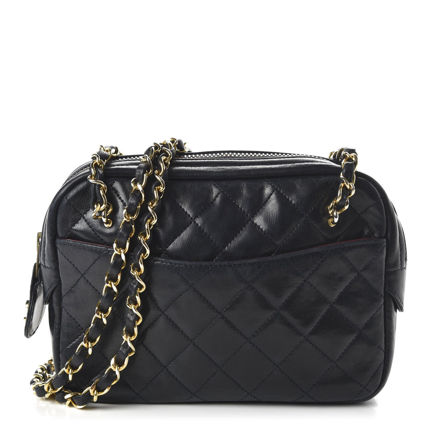 Lambskin Quilted Camera Case Black