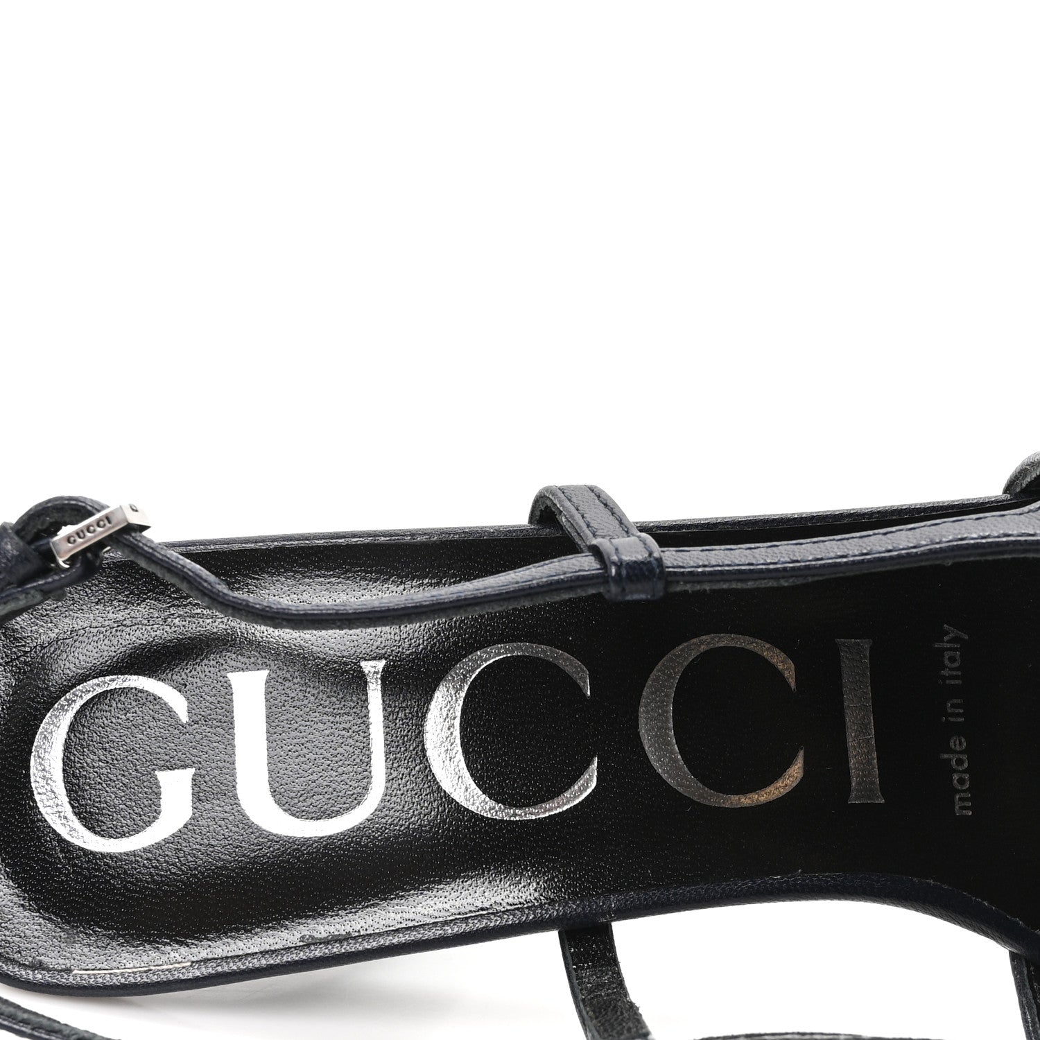 Gucci GG Monogram Malaga Kid Crystal Square G 75mm Slingback Pumps 36.5 Beige Blue 8 of 9