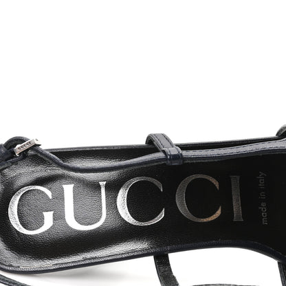 Gucci GG Monogram Malaga Kid Crystal Square G 75mm Slingback Pumps 36.5 Beige Blue 8 of 9