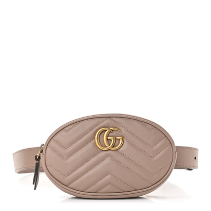 Gucci Calfskin Matelasse GG Marmont Belt Bag 85 34 Porcelain Rose 1 of 11